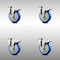 Service Caster 5 Inch 316SS Blue Polyurethane Swivel Top Plate Caster Set Total Lock Brake SCC SCC-SS316TTL20S514-PPUB-BLUE-4 - alternate 1